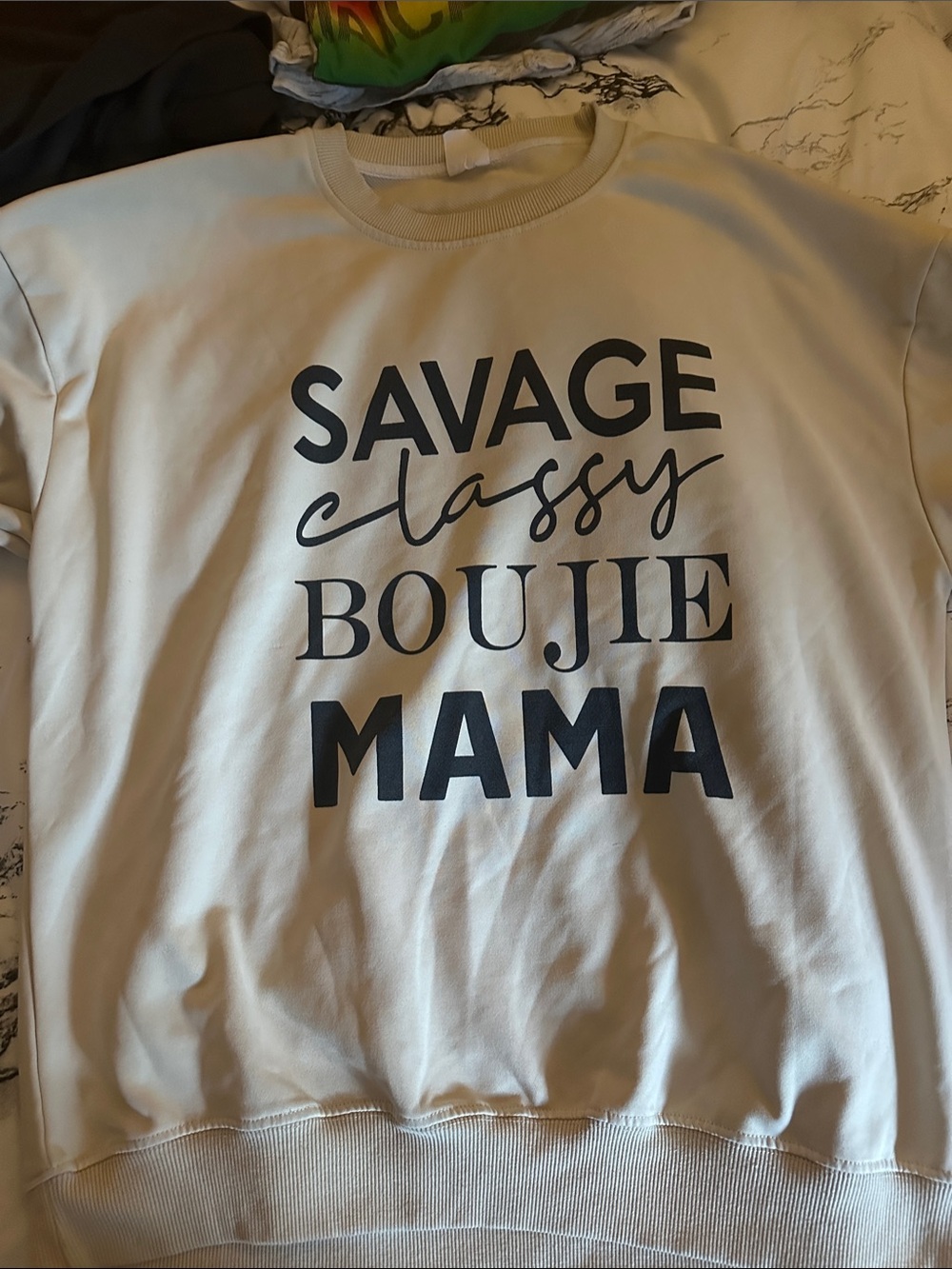 Savage Classy Boujie Mama Kids Sweatshirt - Cream